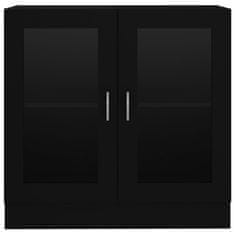 Vidaxl Vitrína, čierna 82,5x30,5x80 cm, drevotrieska