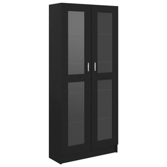 Vidaxl Vitrína, čierna 82,5x30,5x185,5 cm, kompozitné drevo