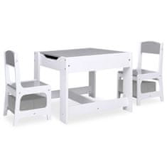 Vidaxl Detský stôl s 2 stoličkami biely MDF