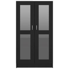 Vidaxl Vitrína, čierna 82,5x30,5x150 cm, drevotrieska