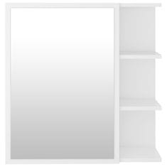 Vidaxl Skrinka so zrkadlom, biela 62,5x20,5x64cm, drevotrieska