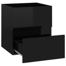 Vidaxl Umývadlová skrinka, čierna, vysoký lesk, 41x38,5x45 cm