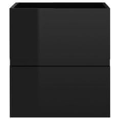 Vidaxl Umývadlová skrinka, čierna, vysoký lesk, 41x38,5x45 cm