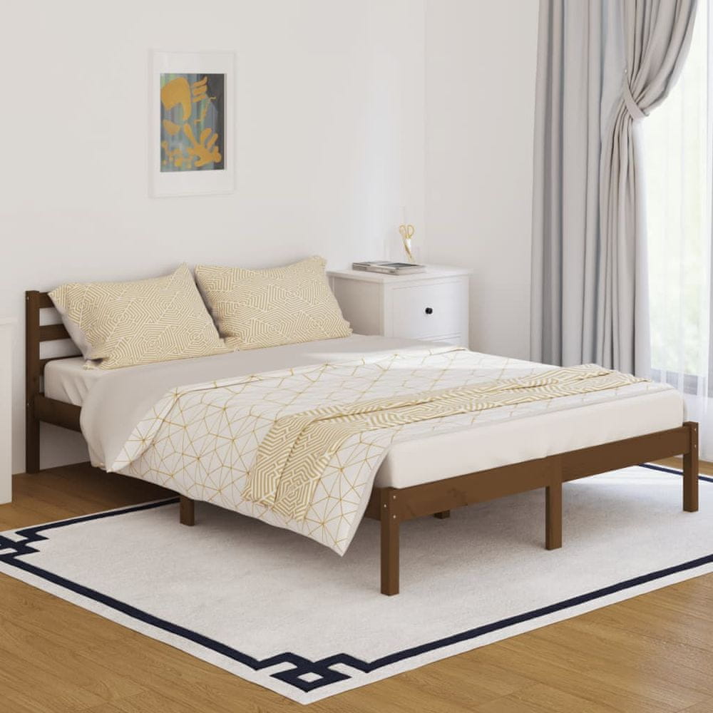 Vidaxl Rám postele, masívne borovicové drevo, 140 x 200 cm, medovo hnedý