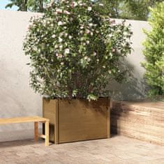 Vidaxl Záhradný kvetináč medovo-hnedý 100x50x70 cm borovicový masív