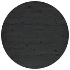 Vidaxl Stolová doska, čierna, Ø90x2,5 cm, masívne borovicové drevo