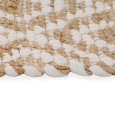 Vidaxl Ručne tkaný jutový koberček prírodný a biely 120x180 cm