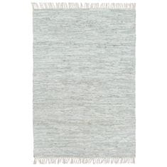 Vidaxl Ručne tkaný Chindi koberec svetlosivý 190x280 cm kožený