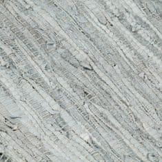 Vidaxl Ručne tkaný Chindi koberec svetlosivý a čierny 190x280 cm kožený