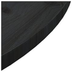 Vidaxl Stolová doska, čierna, Ø80x2,5 cm, masívne borovicové drevo
