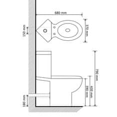 Petromila vidaXL Keramická toaleta/WC do kúpeľne, rohová, čierna
