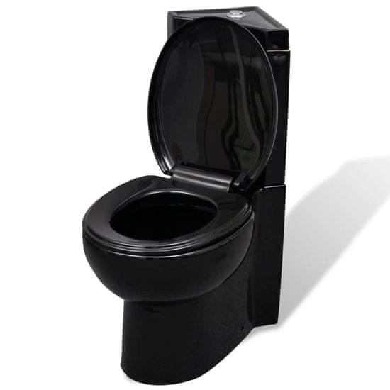 Petromila vidaXL Keramická toaleta/WC do kúpeľne, rohová, čierna