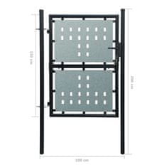 Vidaxl Čierna jednokrídlová plotová brána 100x200 cm