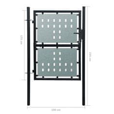 Vidaxl Čierna jednokrídlová plotová brána 100x225 cm