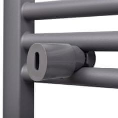 Vidaxl Sivý rebríkový radiátor na centrálne vykurovanie, rovný 480x480 mm