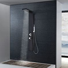 Petromila vidaXL Hliníkový sprchový panel, matný čierny