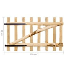 Petromila vidaXL Jednokrídlová brána, lieskové drevo, 100x60 cm