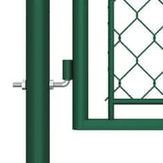 Vidaxl Záhradná brána, oceľ 75x495 cm, zelená