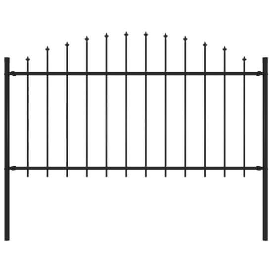 Vidaxl Záhradný plot s hrotmi, oceľ (1,25-1,5)x1,7 m, čierny