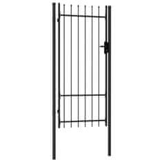 Petromila vidaXL Jednokrídlová plotová brána s hrotmi, oceľ 1x2 m, čierna