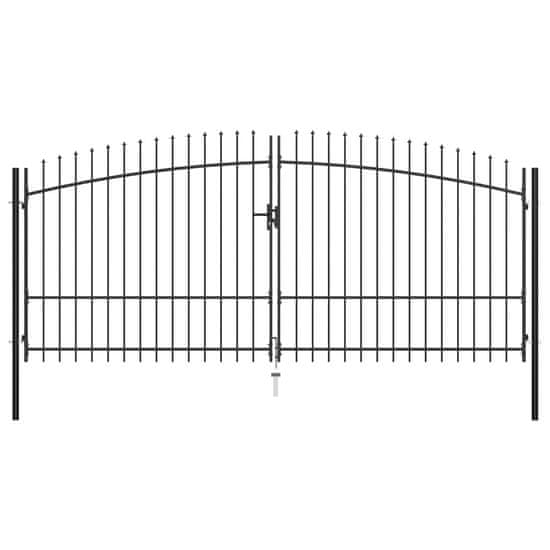 Vidaxl Dvojkrídlová ozdobná brána s hrotmi 400x225 cm