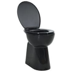 Petromila vidaXL Vysoké bezokrajové WC s jemným zatváraním o 7 cm vyššie keramické čierne