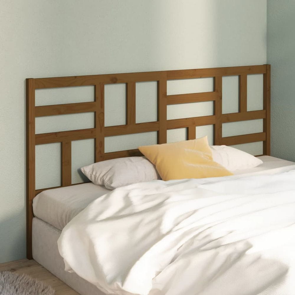 Vidaxl Čelo postele, medovo hnedá 206x4x104 cm, masívne borovicové drevo