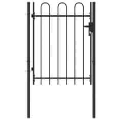 Petromila vidaXL Jednokrídlová plotová brána s oblúkom, oceľ 1x1,2 m, čierna