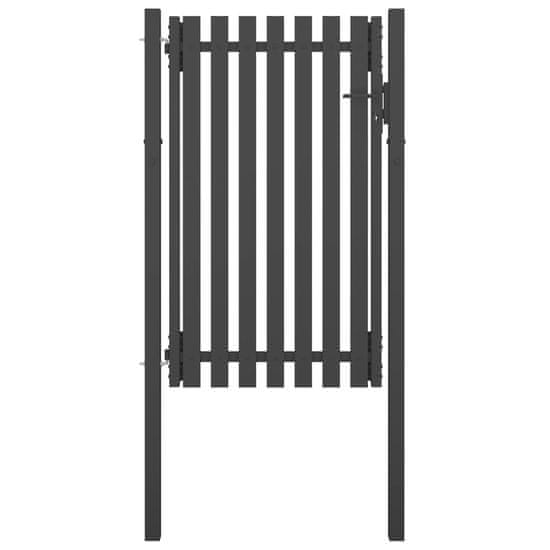 Vidaxl Záhradná plotová brána, oceľ 1x2 cm, antracitová