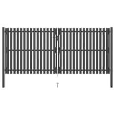 Vidaxl Záhradná plotová brána, oceľ 4x2 cm, antracitová
