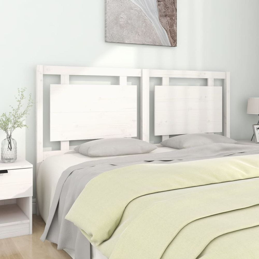 Vidaxl Čelo postele, biele, 165,5x4x100 cm, masívne borovicové drevo