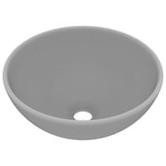 Vidaxl Luxusné umývadlo, okrúhle, matné svetlosivé 32,5x14 cm,keramika