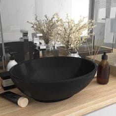 Vidaxl Luxusné oválne umývadlo matné čierne 40x33 cm keramické