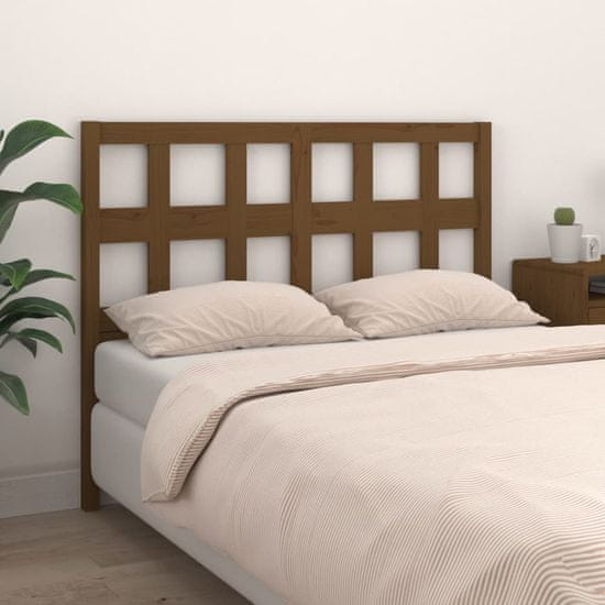 Vidaxl Čelo postele, medovo hnedé, 155,5x4x100 cm, borovicové drevo