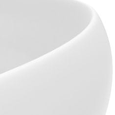 Vidaxl Luxusné umývadlo, okrúhle, matné biele 40x15 cm, keramika