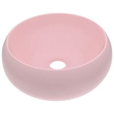 Petromila vidaXL Luxusné umývadlo, okrúhle, matné ružové 40x15 cm, keramika
