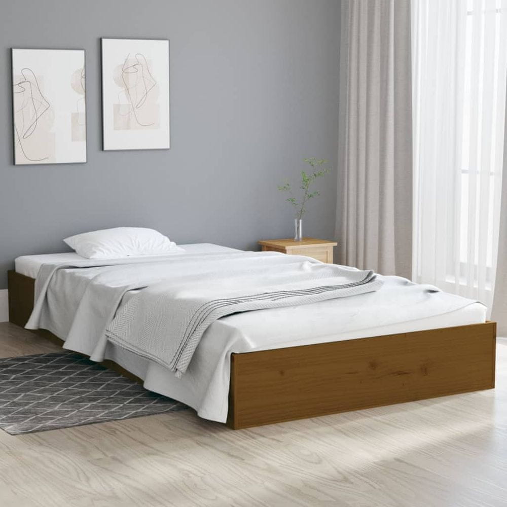 Vidaxl Rám postele, medovo hnedý, masívne drevo, 100 x 200 cm