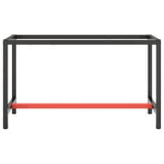 Vidaxl Rám pracovného stola matný čierny a matný červený 140x50x79 cm kov