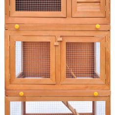 Vidaxl Vonkajšia králikáreň/klietka pre zvieratá, 3 poschodia, drevená