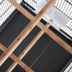 Petromila vidaXL Oceľová voliéra pre vtákov so strechou, čierna, 66x66x155 cm
