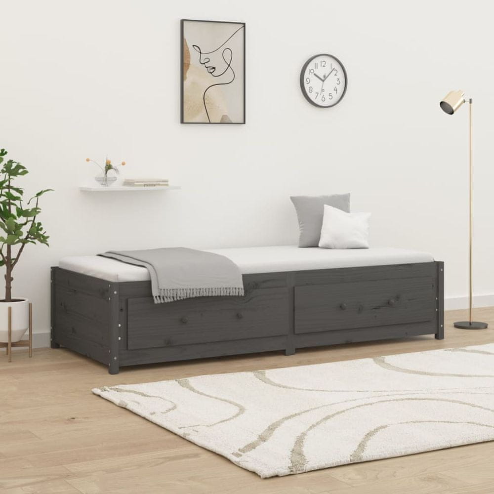 Petromila vidaXL Denná posteľ sivá 80x200 cm borovicový masív