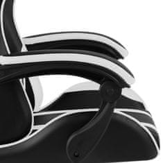 Vidaxl Herná stolička s opierkou na nohy čierna a biela umelá koža