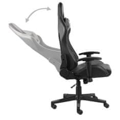 Vidaxl Otočná herná stolička sivá PVC