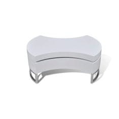 Vidaxl Konferenčný stolík s nastaviteľným tvarom, vysoko lesklá biela farba
