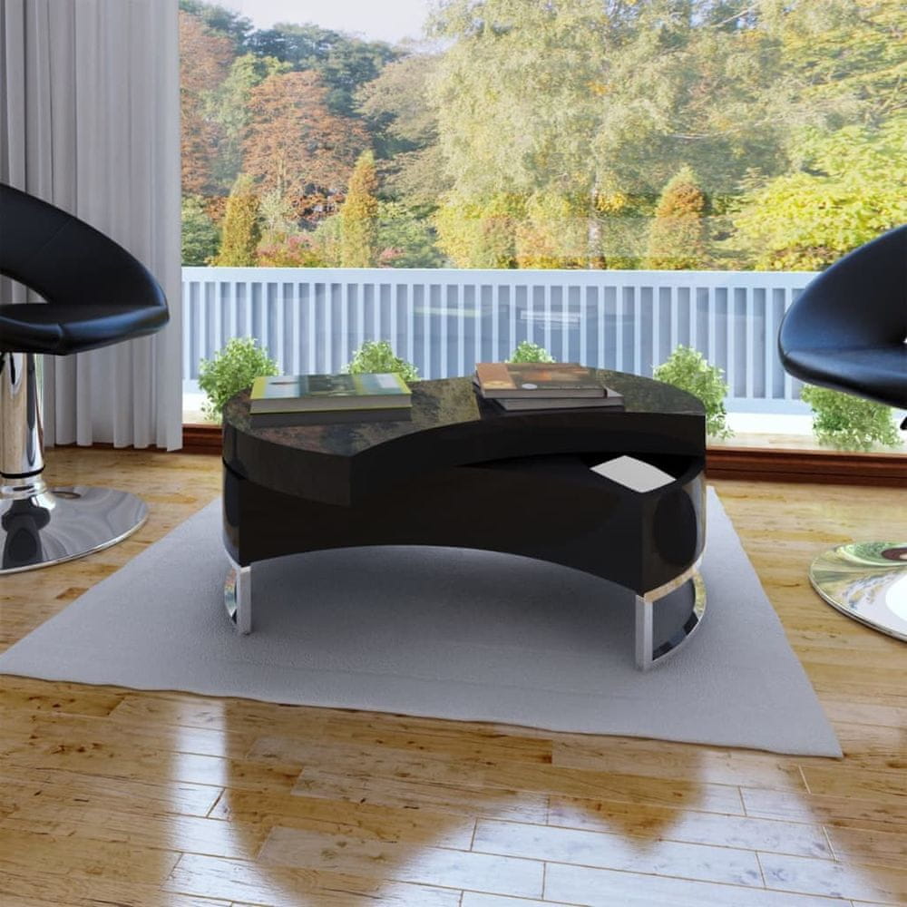 Petromila vidaXL Konferenčný stolík, nastaviteľný tvar, vysoký lesk, čierny