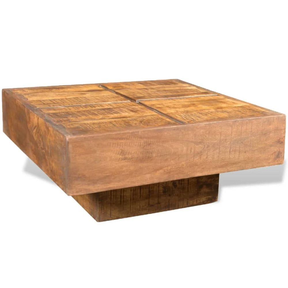 Petromila vidaXL Konferenčný stolík, hnedý, štvorcový, mangový masív