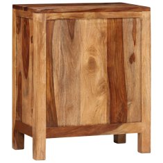 Vidaxl Nočný stolík s 2 zásuvkami, drevený masív sheesham