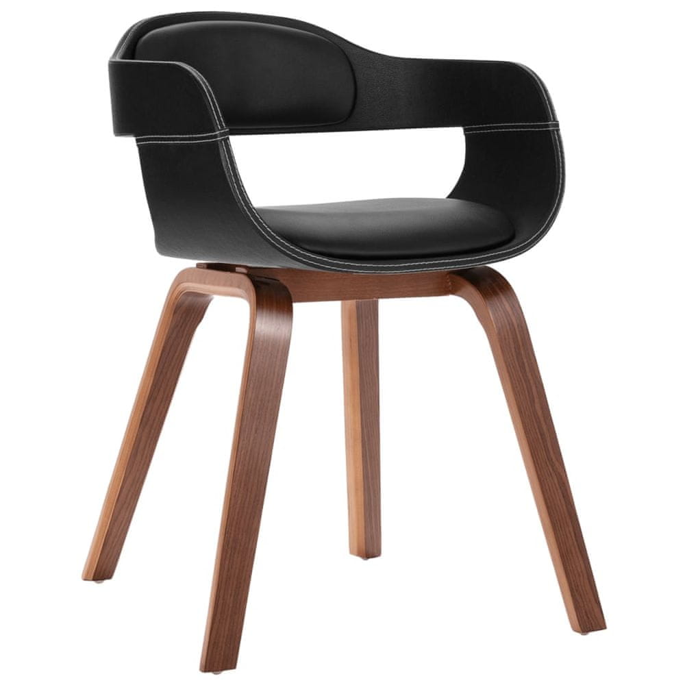 Vidaxl Jedálenská stolička, ohýbané drevo a umelá koža