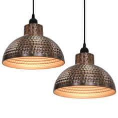 Petromila Stropné lampy s polkruhovými tienidlami medenej farby vidaXL 2 ks