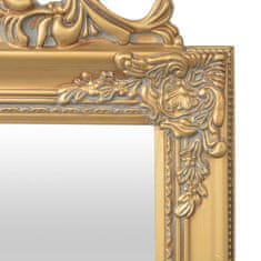 Vidaxl Samostatne stojace zrkadlo, barokový štýl, 160x40cm, zlatá farba